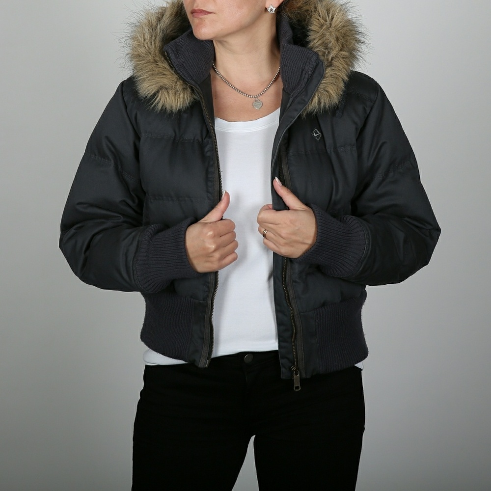 Nike Women's Down Hooded Jacket. Grey. S (US 4-6)